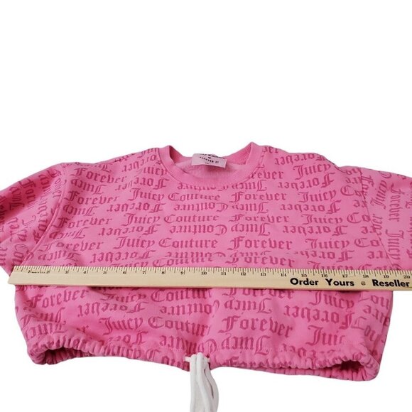 Juicy Couture x Forever 21 Crop Sweater‎ Small Pink Fleece Pullover Barbiecore - Picture 7 of 9